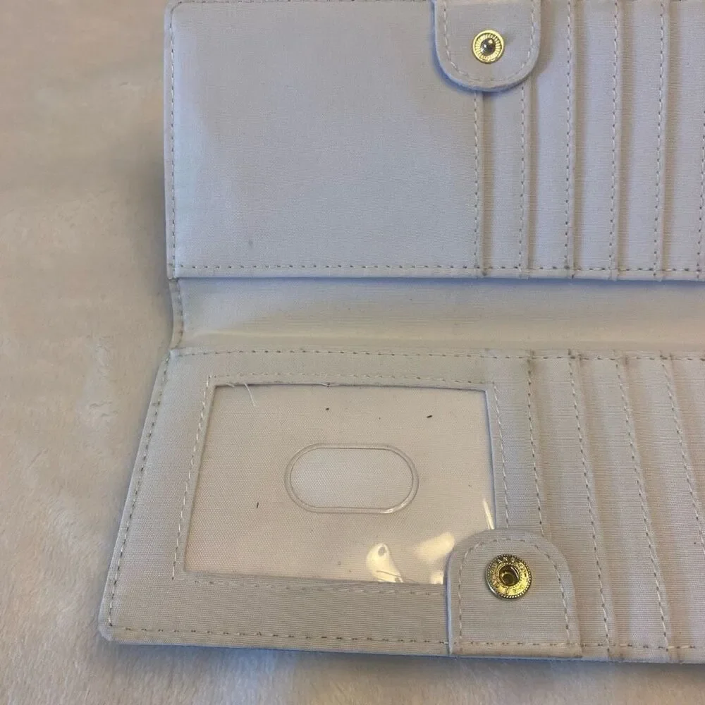 Pink Flamingo Blue and White Striped Bi-Fold Wallet‎